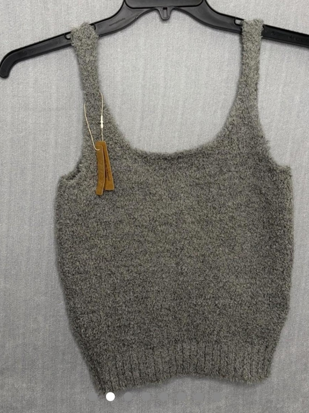 Skims Cozy Fuzzy Knit Tank Top in Heather Gray & Matching Bottoms
